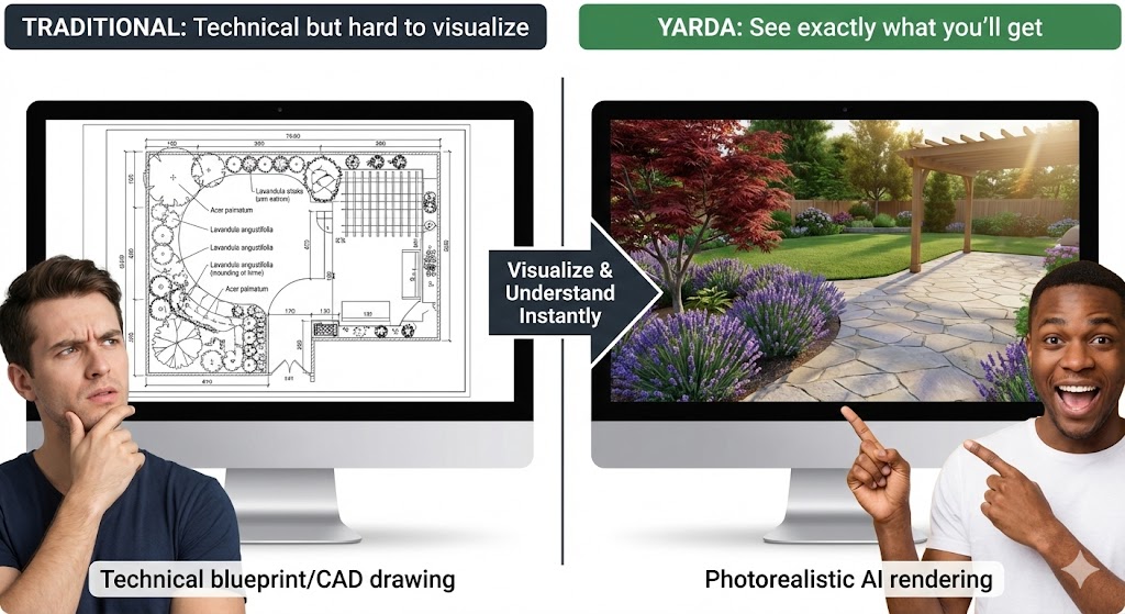 AI rendering vs traditional blueprint